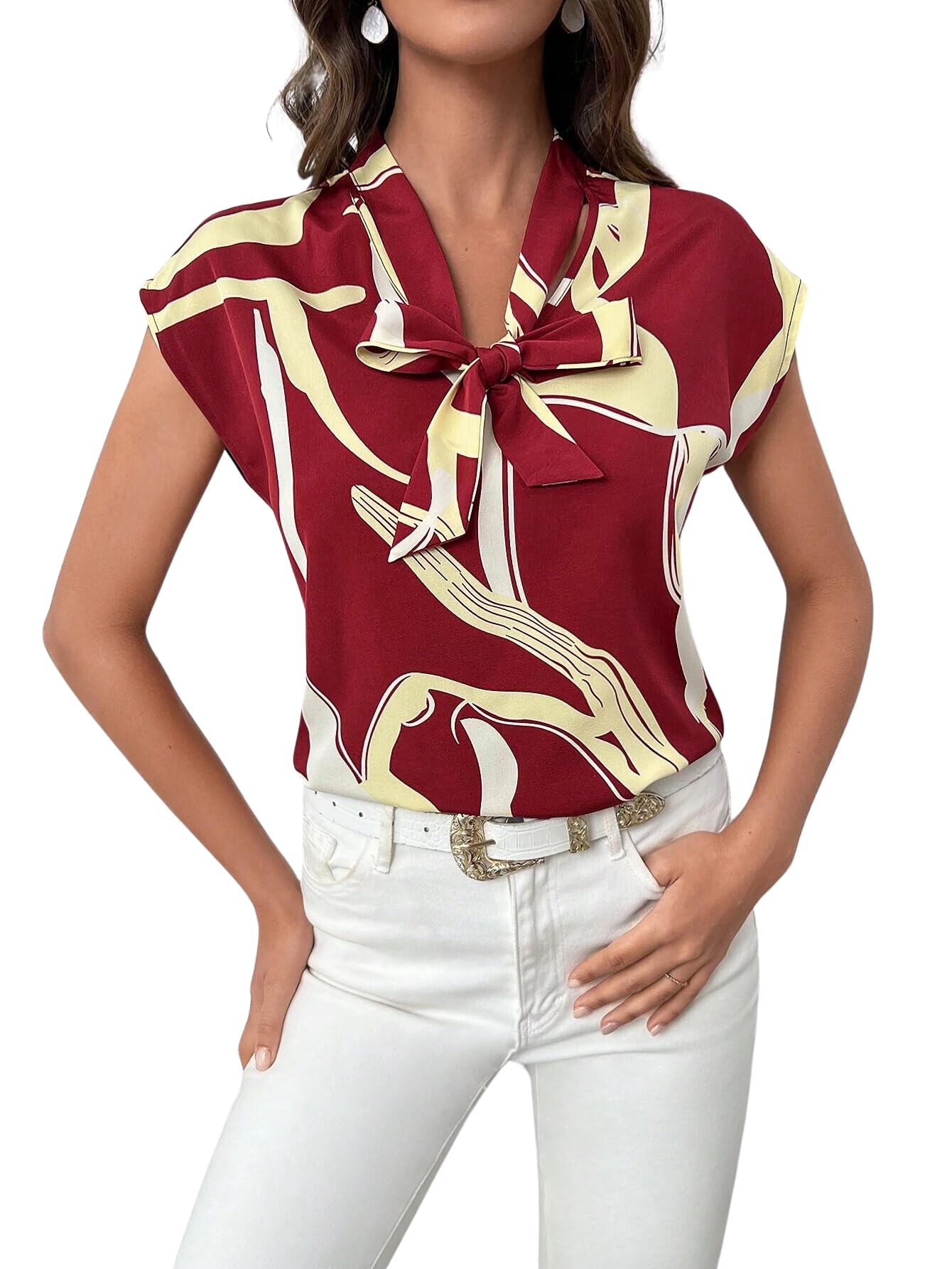 Blouses for Women Dressy CasualWomens Tops Dressy CasualWomens Summer TopsWomens Tops TrendyBatwing Sleeve Tee Red M