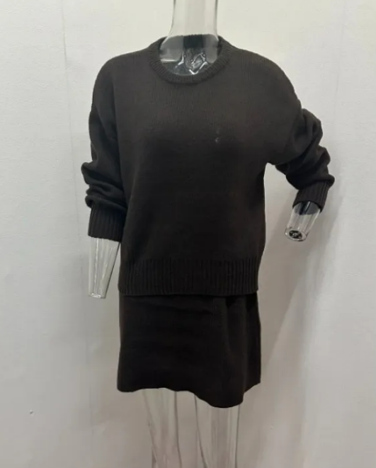 2 Pieces Knit Sweater Skirt Sets For Women