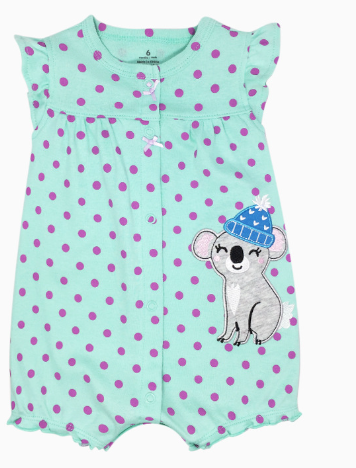 Cotton Baby Short Sleeve One-Piece Romper