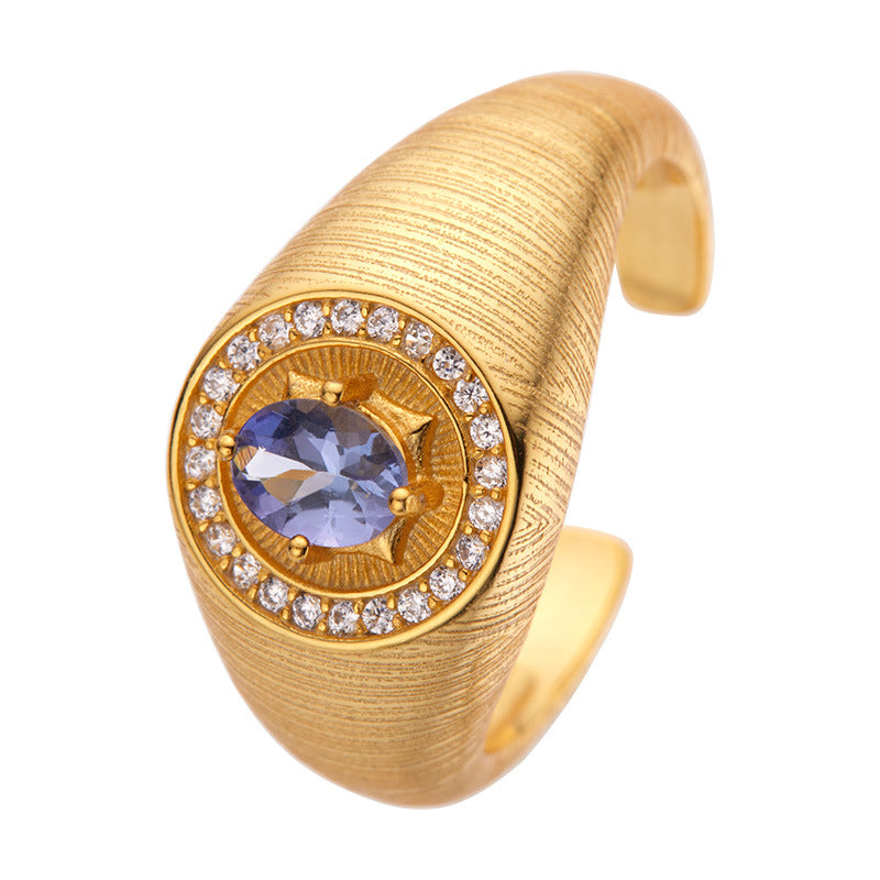 S925 Sterling Silver Ring with Zircon Stone