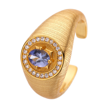 S925 Sterling Silver Ring with Zircon Stone