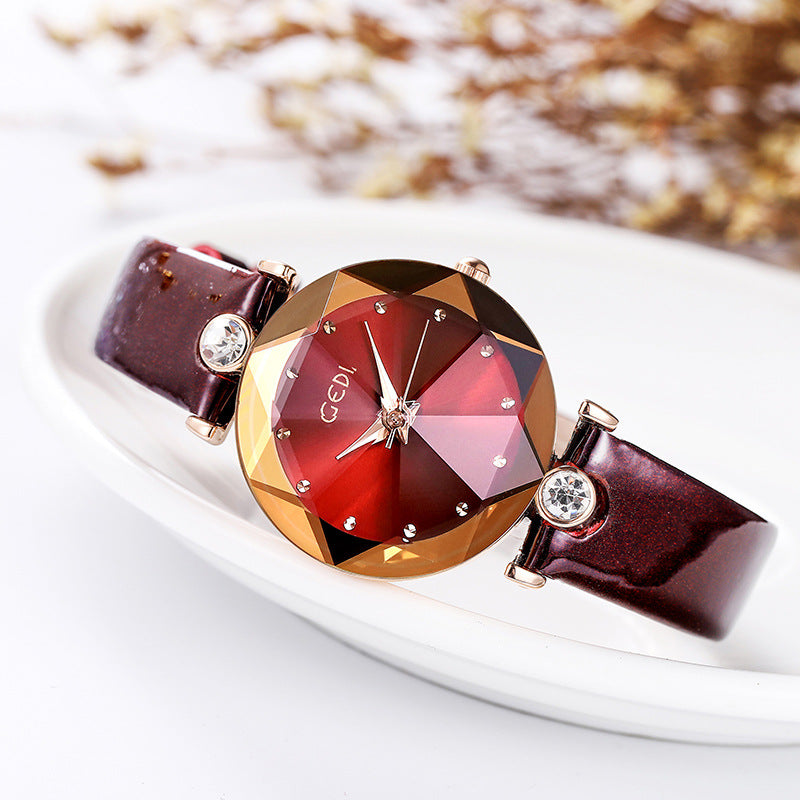 GEDI Women's Diamond-Studded Waterproof Quartz Watch