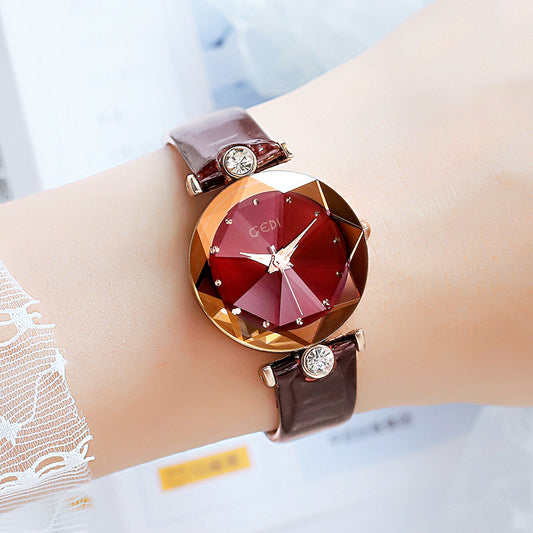 GEDI Women's Diamond-Studded Waterproof Quartz Watch