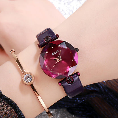 GEDI Women's Diamond-Studded Waterproof Quartz Watch