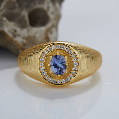 S925 Sterling Silver Ring with Zircon Stone
