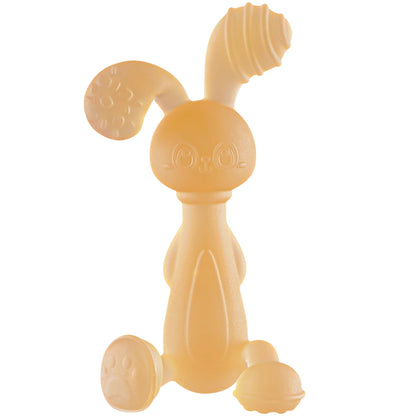 FEISCS Bunny Teething Toy for Babies 0-6 MonthsTeether for Babies 3-6 MonthsSilicone Baby Teething for Boys GirlsEaster GiftsBPA Free(Yellow)