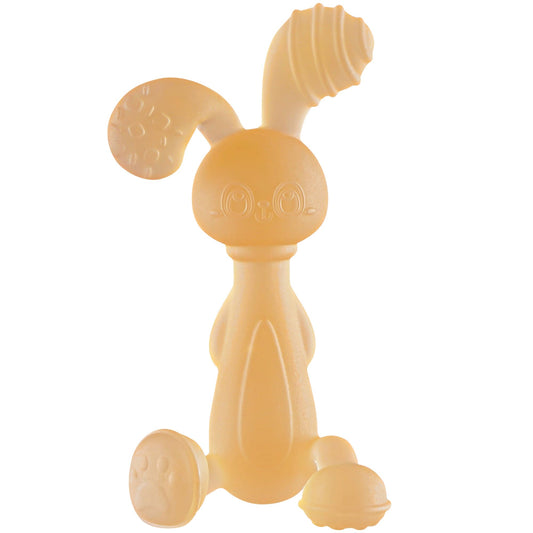 FEISCS Bunny Teething Toy for Babies 0-6 MonthsTeether for Babies 3-6 MonthsSilicone Baby Teething for Boys GirlsEaster GiftsBPA Free(Yellow)