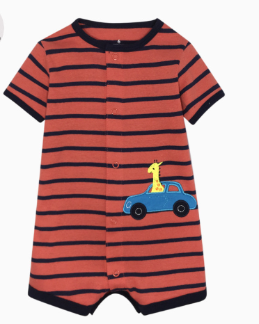 Cotton Baby Short Sleeve One-Piece Romper