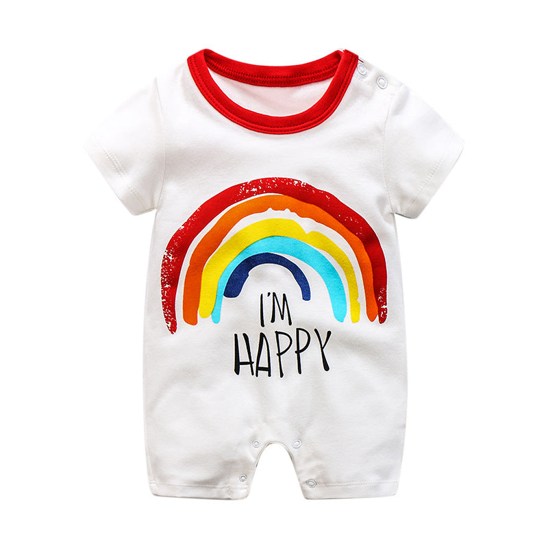 Summer Short Sleeve Cotton Baby Romper Bodysuit