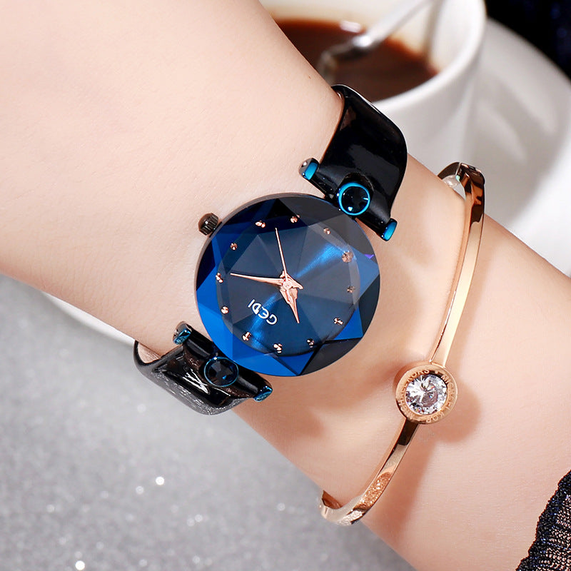 GEDI Women's Diamond-Studded Waterproof Quartz Watch