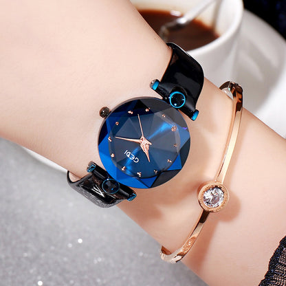 GEDI Women's Diamond-Studded Waterproof Quartz Watch