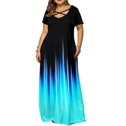 Plus Size Printed Maxi Boho Dress for Women 5XL