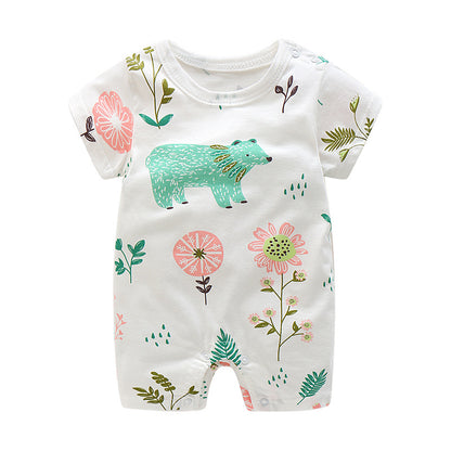 Summer Short Sleeve Cotton Baby Romper Bodysuit