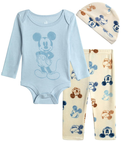Disney Newborn Baby Take Me Home Set - 3 Piece Newborn Outfit Minnie Mouse Mickey Mouse and Winnie the Pooh (Sizes: 0-9M) Size 0-3 Months Blue Mickey Mouse