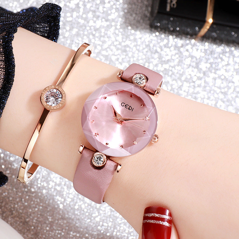 GEDI Women's Diamond-Studded Waterproof Quartz Watch